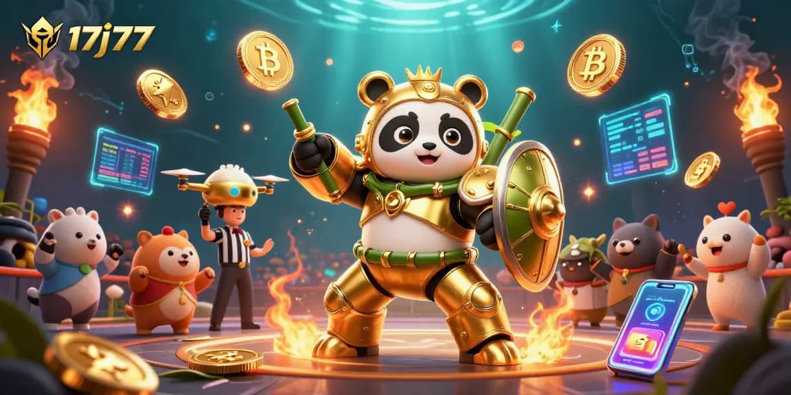 Engage in thrilling gameplay with 17j77’s golden panda amidst cryptocurrency chaos.