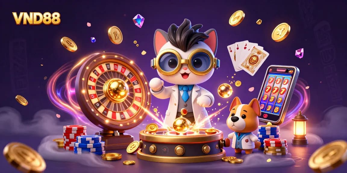 Experience thrilling moments at VND88 with animated casino games, coins, and vibrant action.