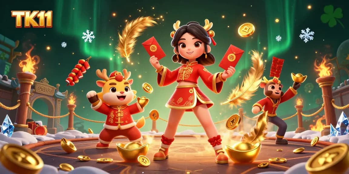 Experience the vibrant TK11 online gaming world complete with festive themes and dynamic gameplay elements.