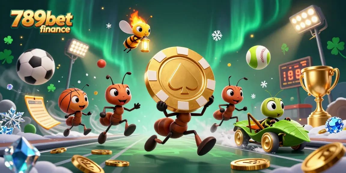 Watch the 3D ants heist for the golden poker chip at 789bet finance's vibrant casino!