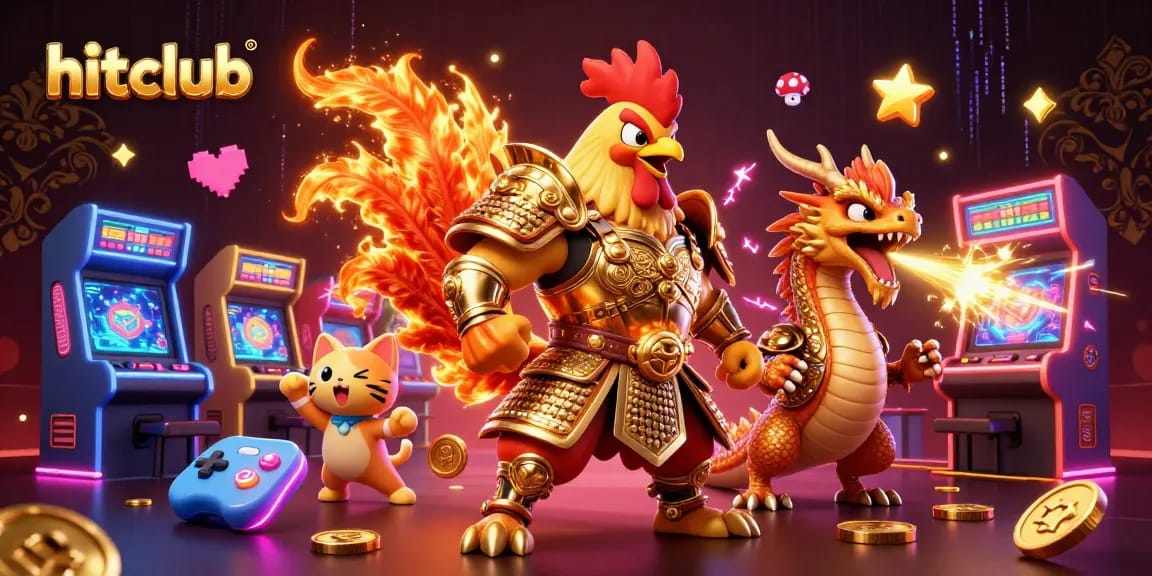 Join hitclub with thrilling gaming characters amidst a vibrant casino world