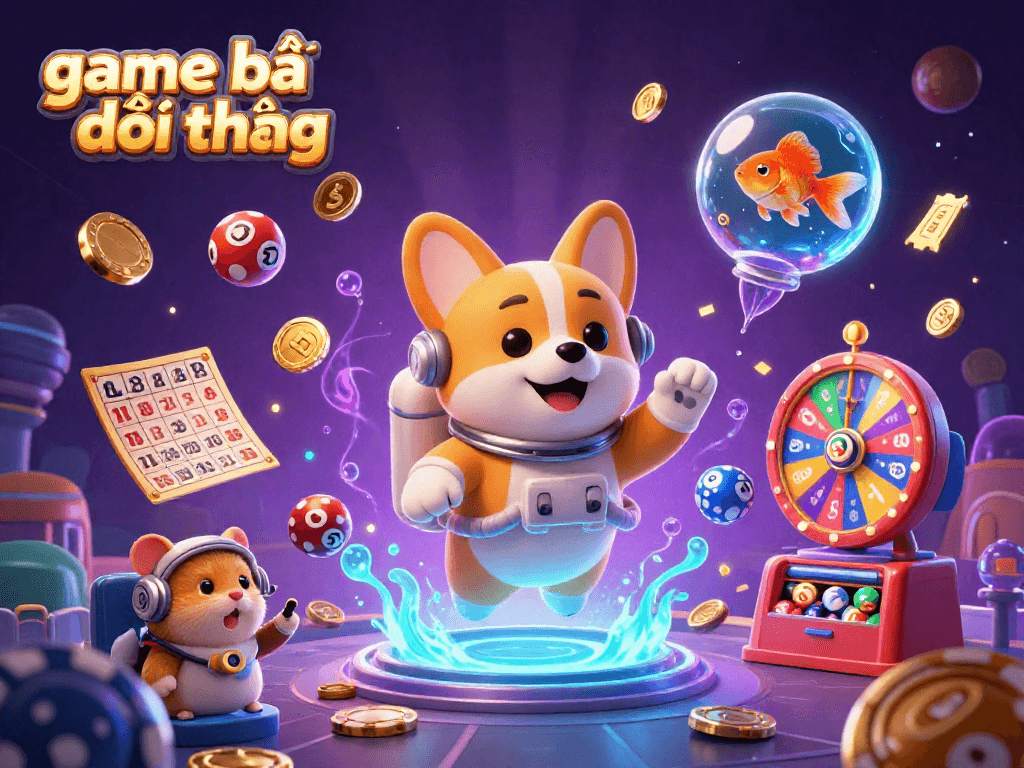 Experience the thrill of game bài đổi thưởng in an explosive casino scene with colorful lottery elements.