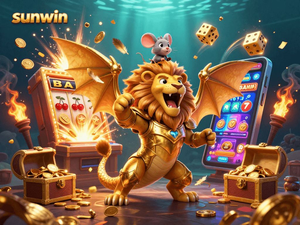 Spin to win with sunwin's vibrant slots and jackpot adventures in a thrilling casino scene.
