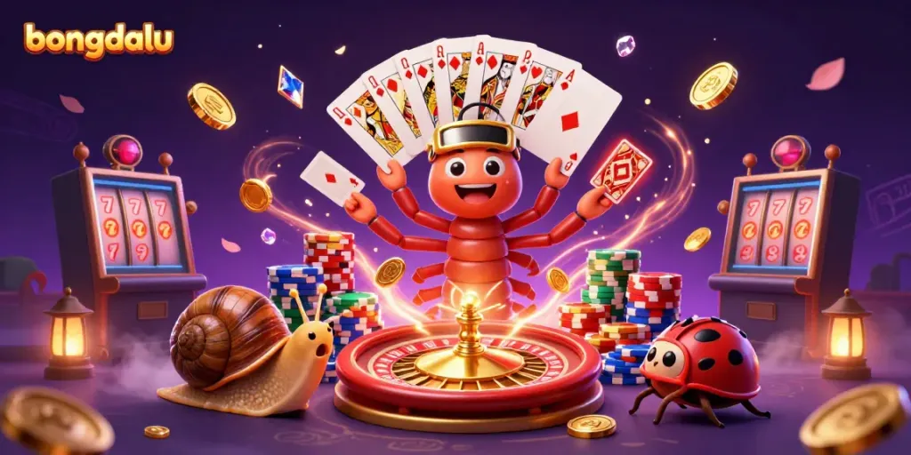 Experience thrilling gaming with bongdalu as the millipede dealer and exciting game elements surround them.