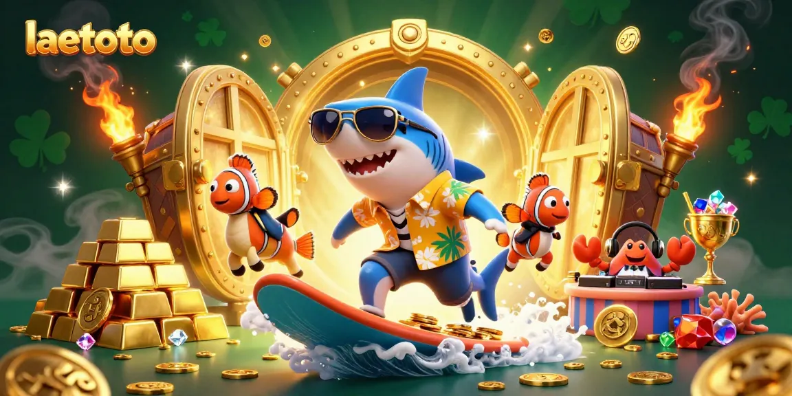 Play laetoto and win big with thrilling action in a vibrant casino illustration.