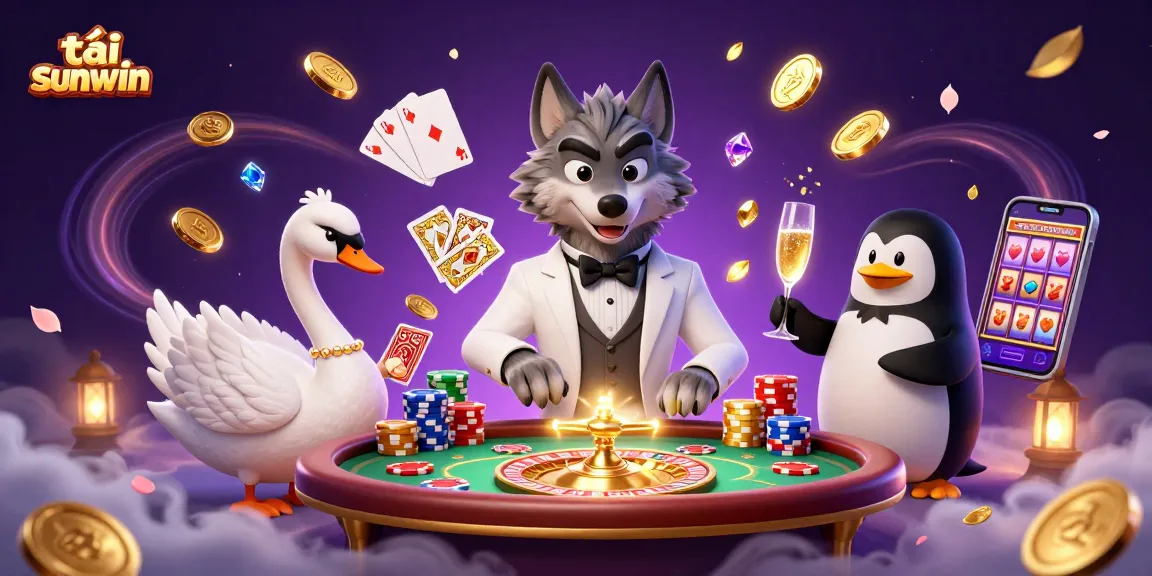 Enjoy thrilling games and vibrant jackpots with tải sunwin's colorful casino illustration.