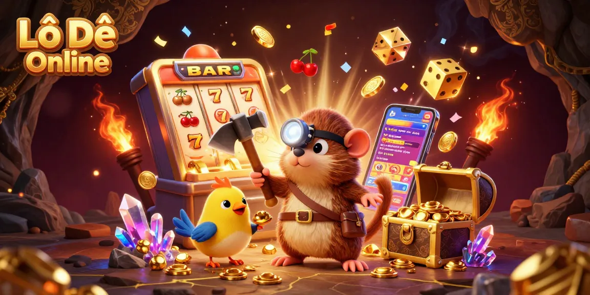 Engage in thrilling Lô Đề Online gameplay with 3D cartoon characters in a vibrant casino atmosphere.