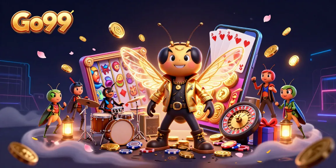 Experience the thrilling Go99 casino adventure with vibrant 3D characters and game elements.