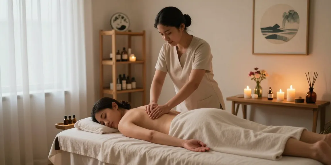 서울출장안마 in a tranquil massage therapy setting with soft lighting and serene ambiance