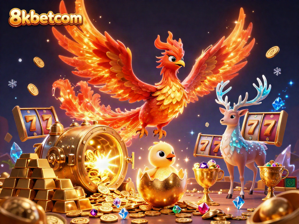 Experience thrilling wins with 8kbetcom in an enchanting casino world featuring dynamic slot elements.