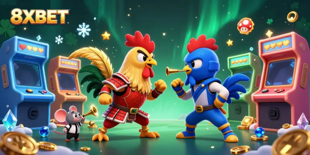 Challenge your skills with exhilarating cockfighting excitement at 8XBET, featuring intense matchups in stunning 3D.