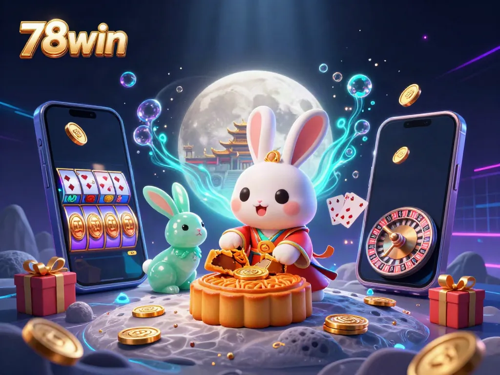 Experience the excitement of winning at 78win with a vibrant 3D casino illustration.
