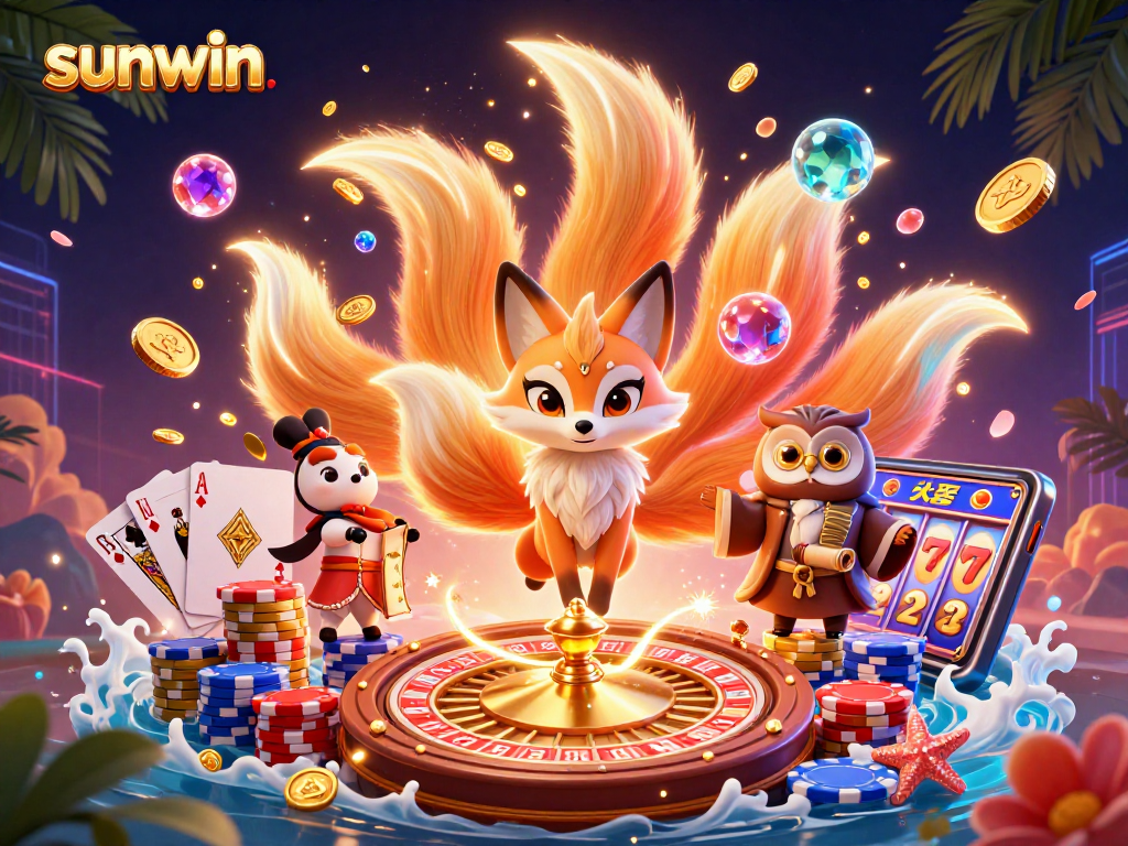 Experience the thrill of winning with sunwin's vibrant casino scene featuring enchanting characters and shimmering game elements.