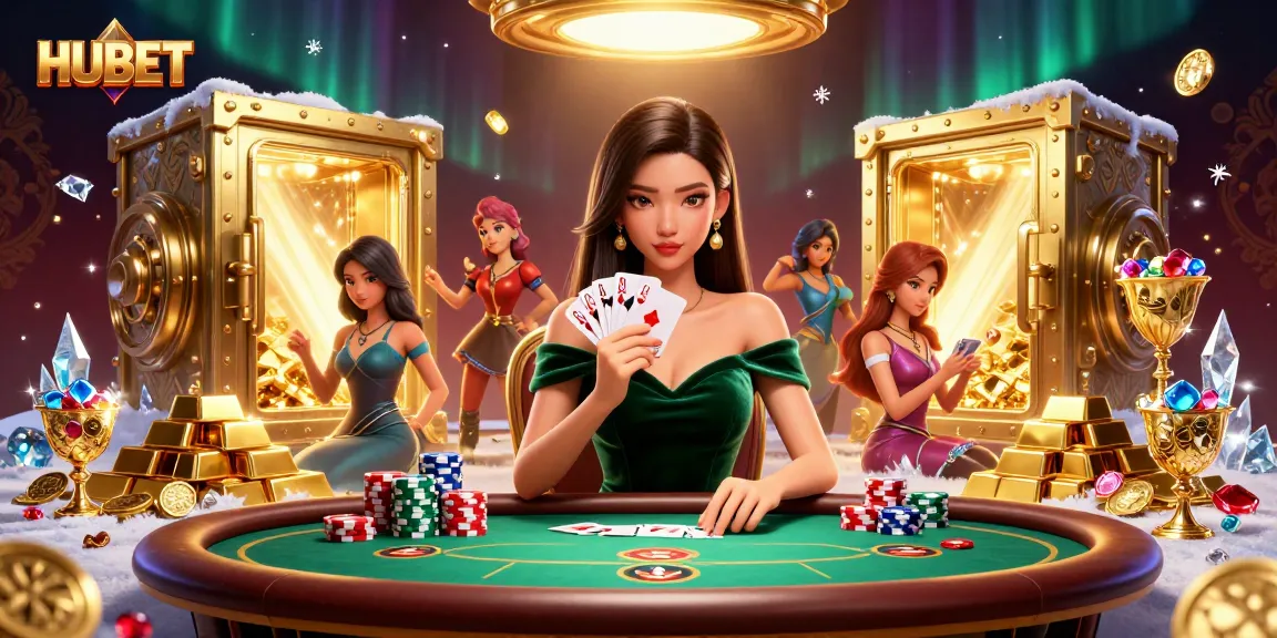Engage in exciting gameplay with HUBET's poker at a luxury casino table