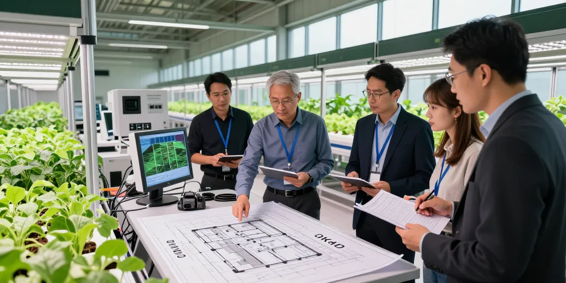 CIKA4D indoor agriculture team designing innovative vertical farming solutions in a modern workspace.
