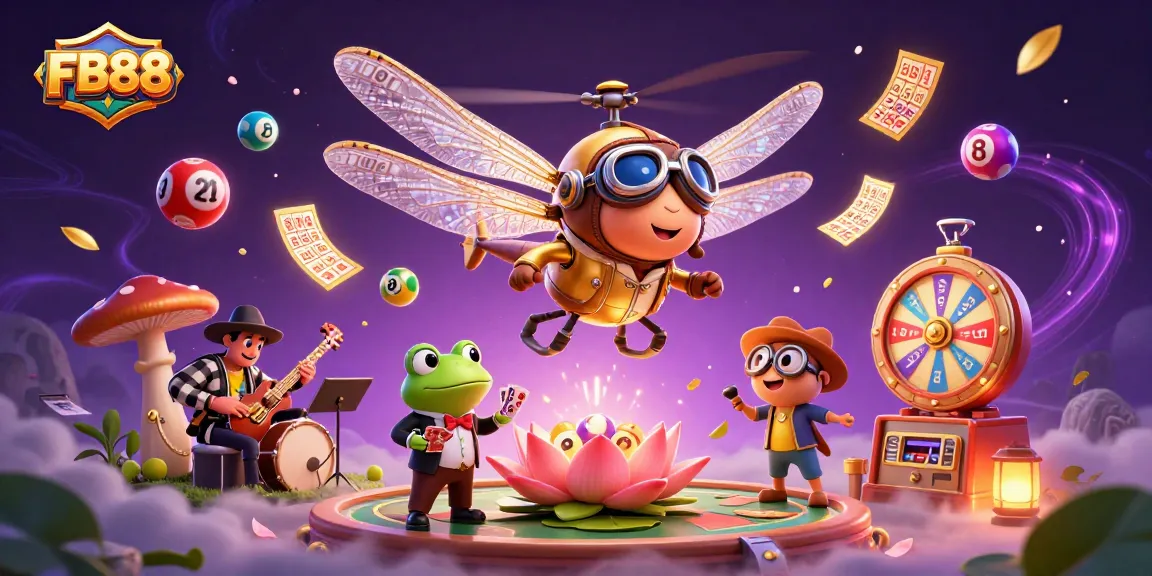 Experience thrilling gaming excitement at FB88 with fun lottery elements and vibrant characters.