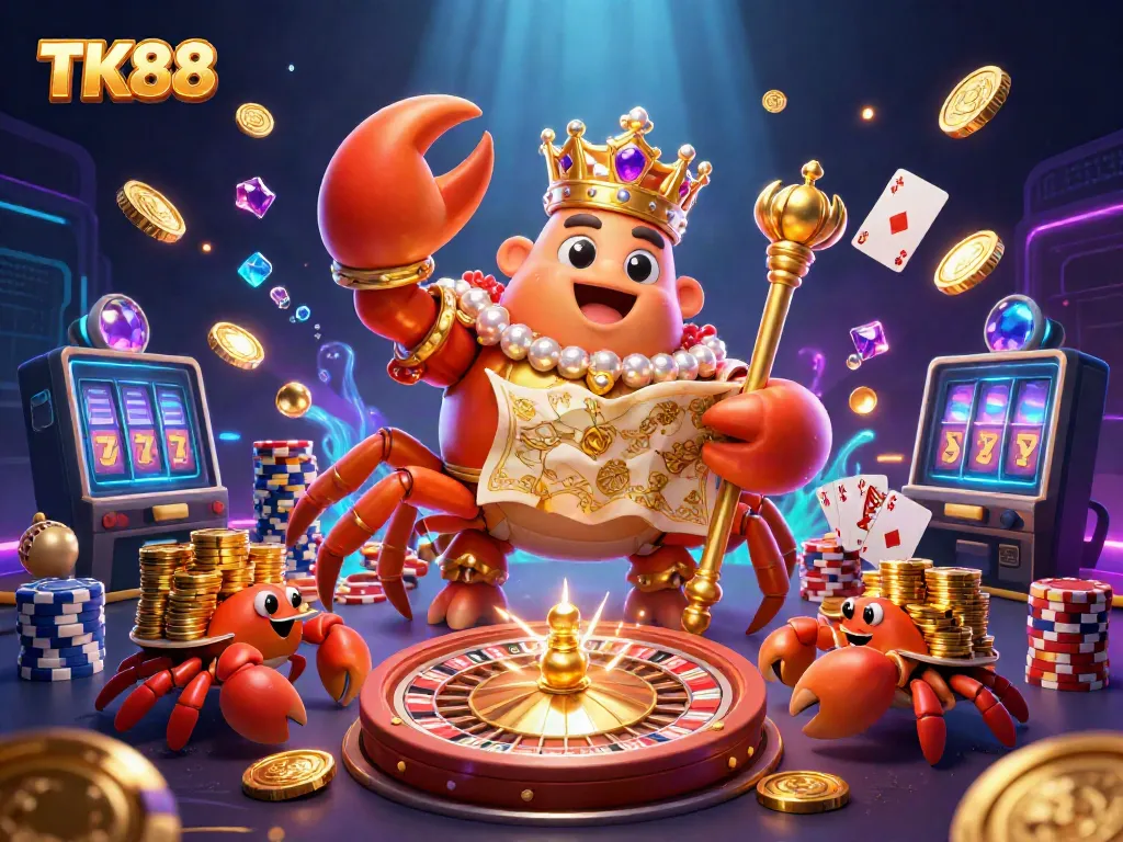 Experience adventure and excitement at TK88 with golden treasures, gaming elements, and a magical underwater casino.