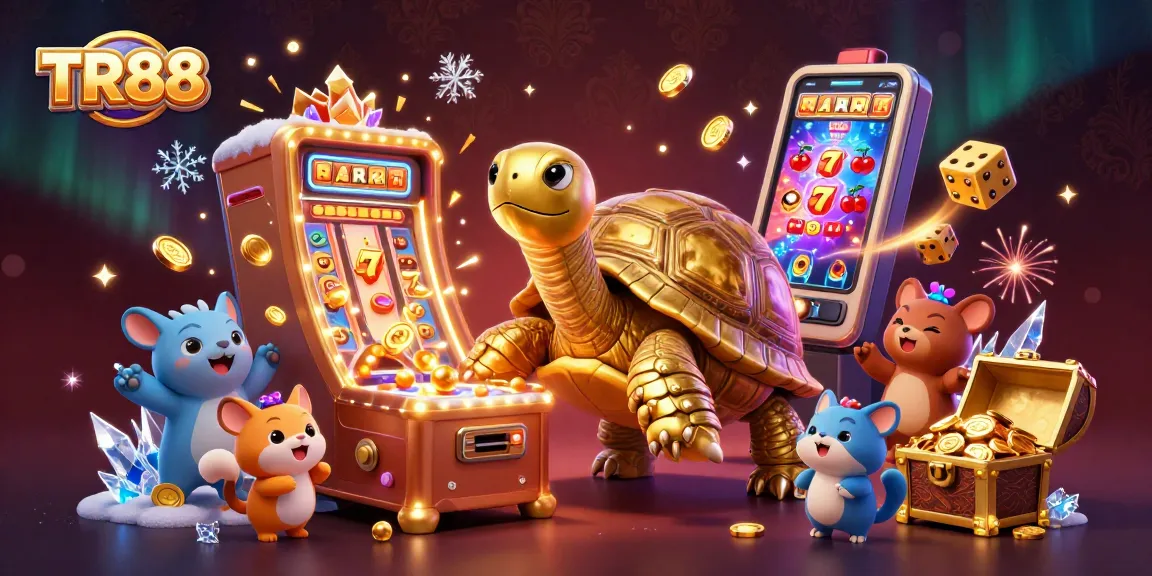 Experience thrilling gameplay with TR88's rich gaming environment featuring golden tortoise and jackpot moments.