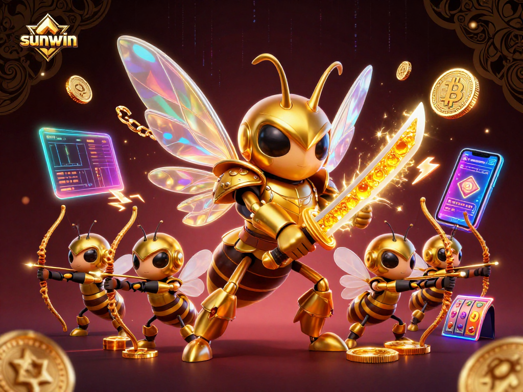 Experience winning excitement with sunwin in this immersive 3D casino illustration.