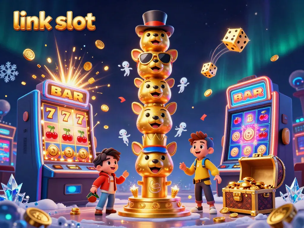 Engage with the link slot experience among dynamic gaming symbols, and a colorful casino atmosphere.