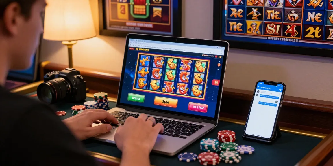Experience the excitement of HWGSLOT online gaming in a vibrant casino scene.
