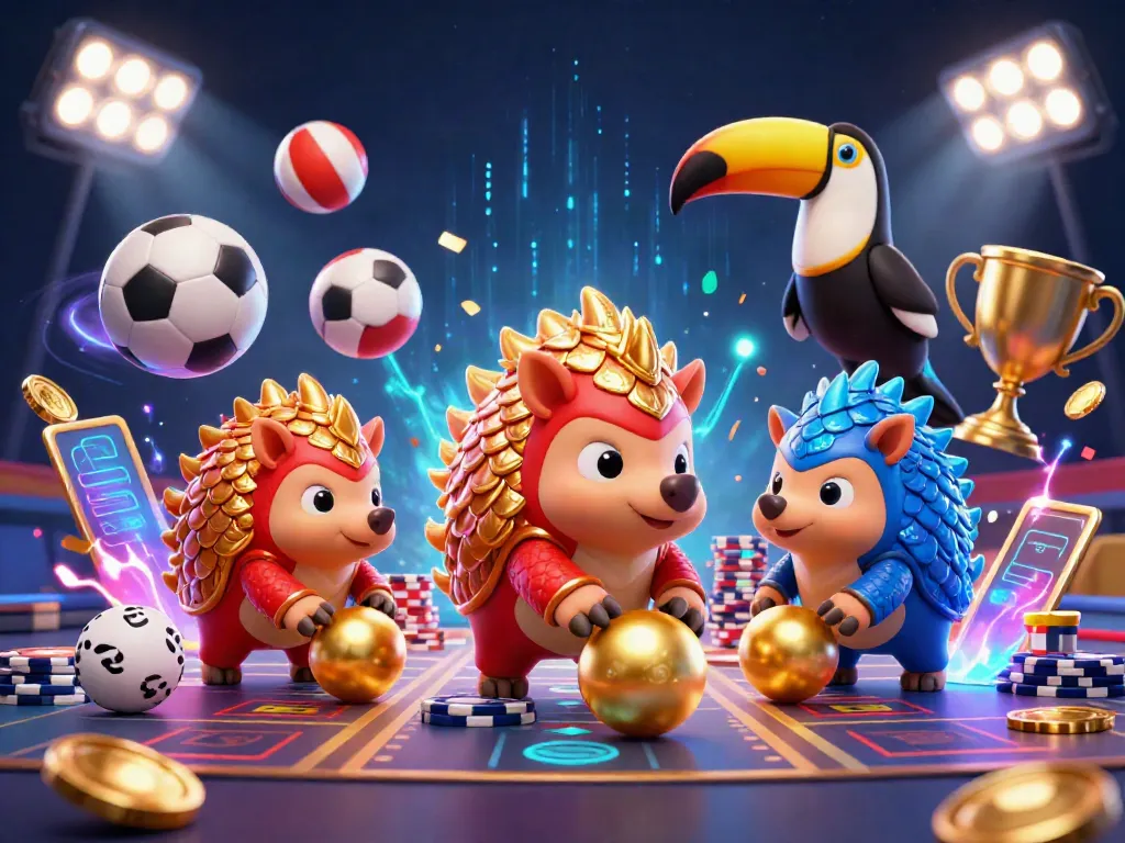 Engage in exciting gameplay with sunwin26's dynamic illustration of competitive pangolins and vibrant casino elements.