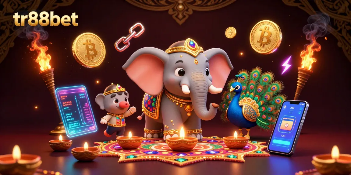 Engage with tr88bet's vivid casino offerings featuring stunning elephants, crypto visuals, and arcade games.