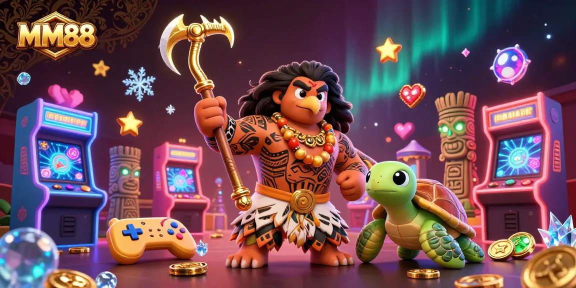 Experience the thrilling MM88 online casino with dynamic characters and vibrant game elements.