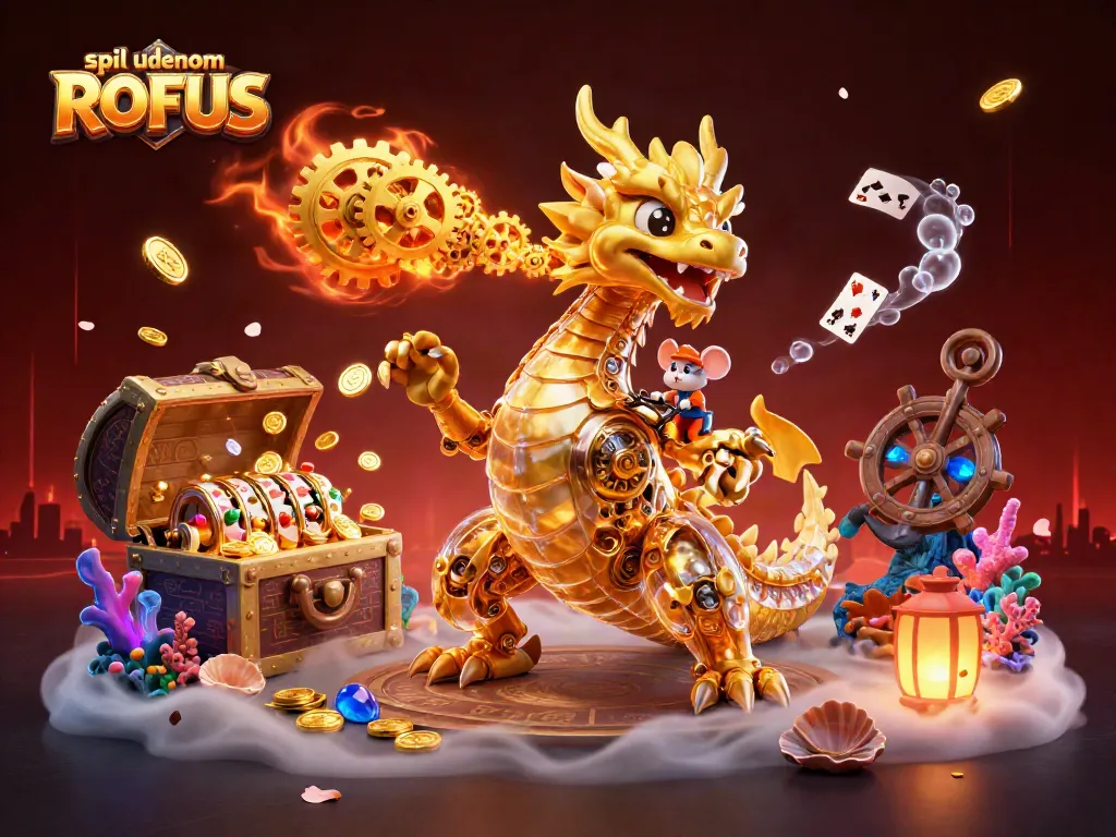 Engage with thrilling slots at spil uden om ROFUS featuring a vibrant dragon and treasures.